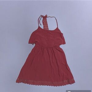 Garage lace detail burnt red dress